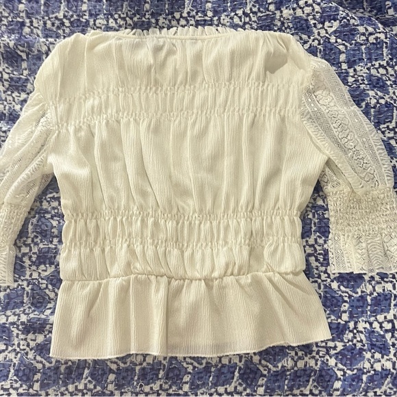 French Connection Vicki White Lace Blouse with Peplum - Picture 4 of 7